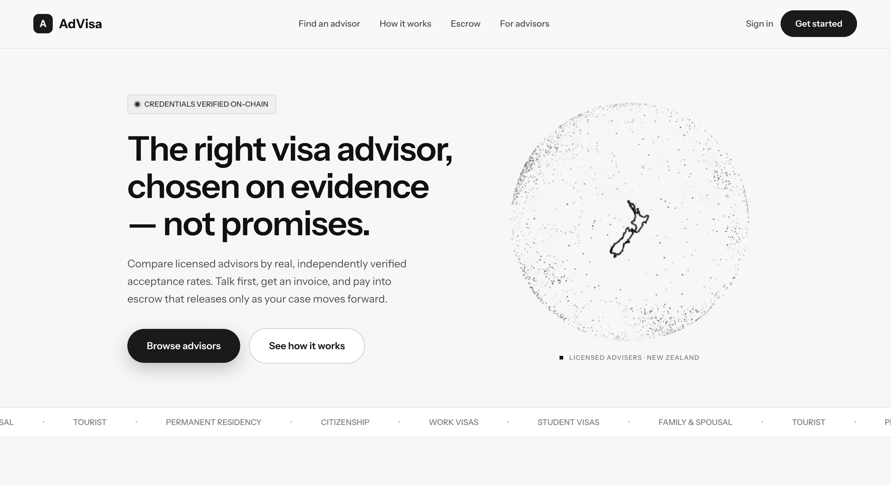 AdVisa product interface